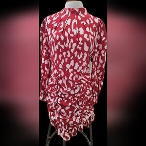 Red and White Patterned Dress